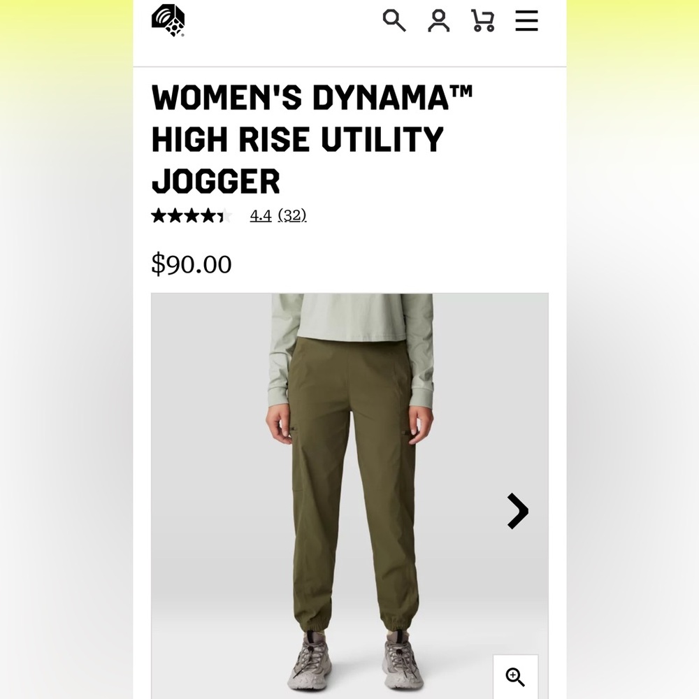 Mountain Hardwear Women's Dynama High Rise Utility Jogger - Olive